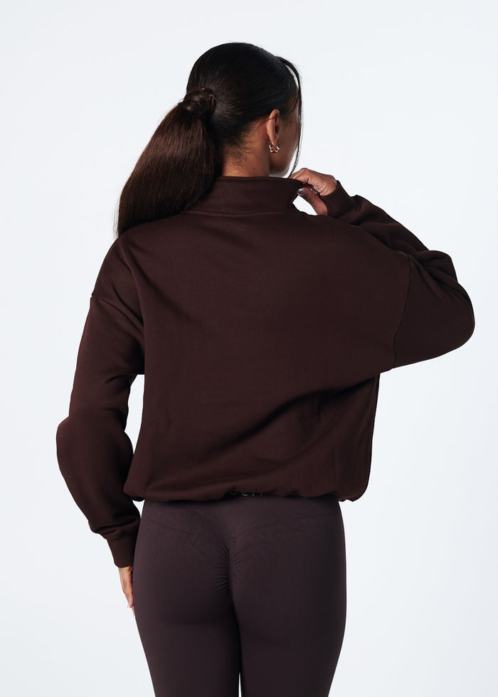 VELO FLEECE QUARTER ZIP - ESPRESSO
