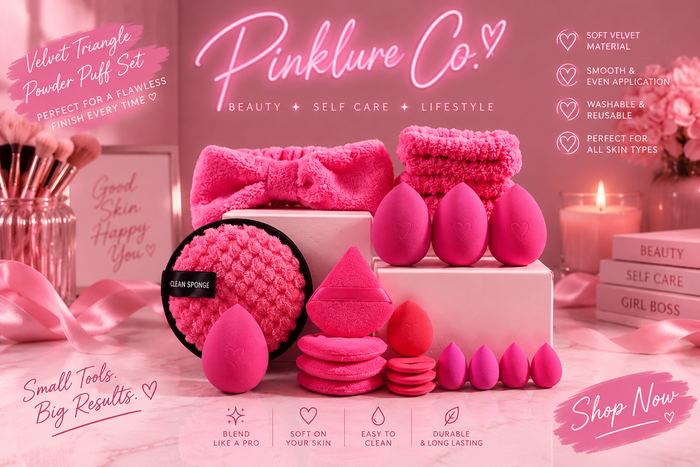 Velvet makeup puff set