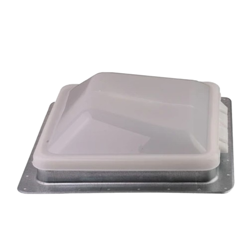 White Ventline Powered Roof Vent with Fan - Side Profile View | United RV Parts