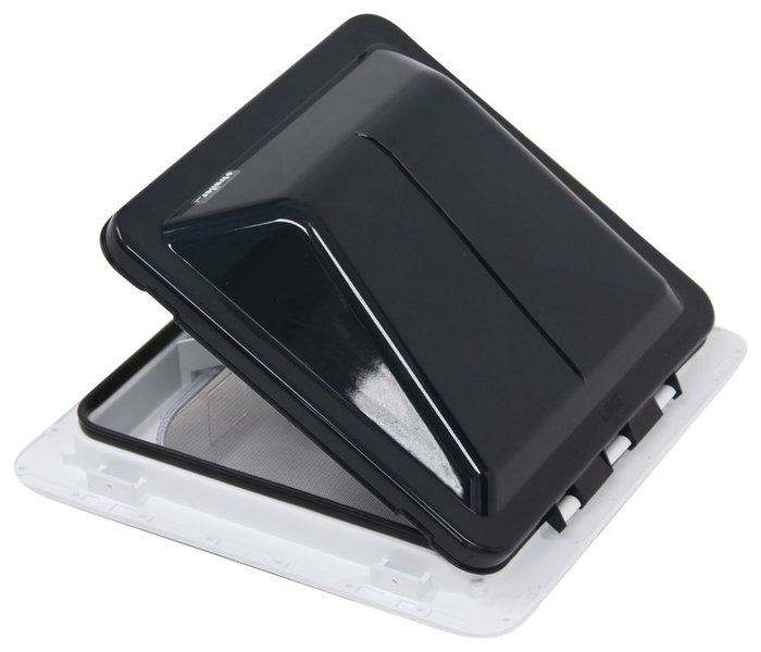 Smoke Ventline Powered RV Roof Vent - Open Position Side Angle | United RV Parts