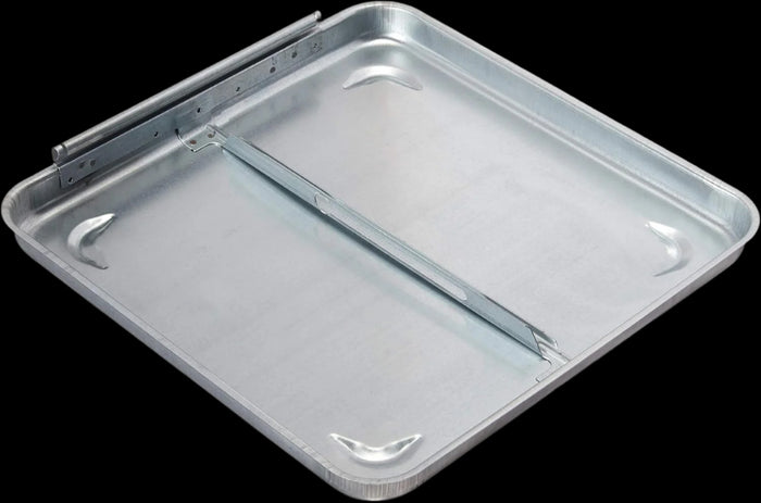 Silver Metal RV Vent Lid - Angled View with Hinge Mechanism | United RV Parts