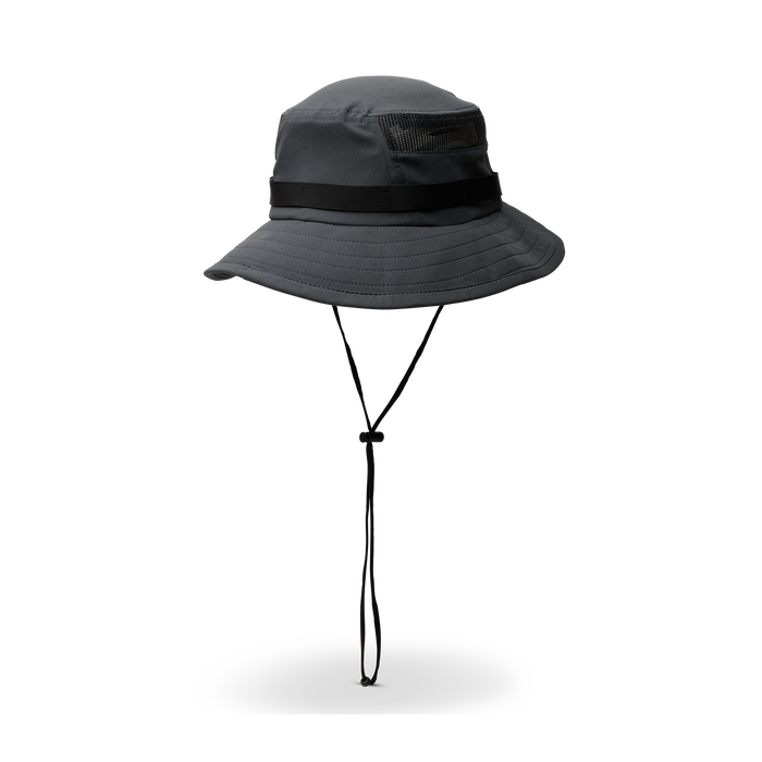 Stylish black fedora hat ideal for outdoor adventures and travel, by Roark