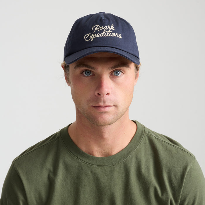Stylish navy blue Roark baseball cap perfect for outdoor adventures and travel