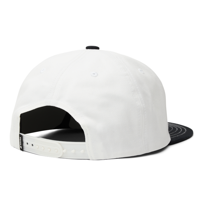 Stylish white cricket cap featuring a subtle grey design, perfect for outdoor adventures and travel