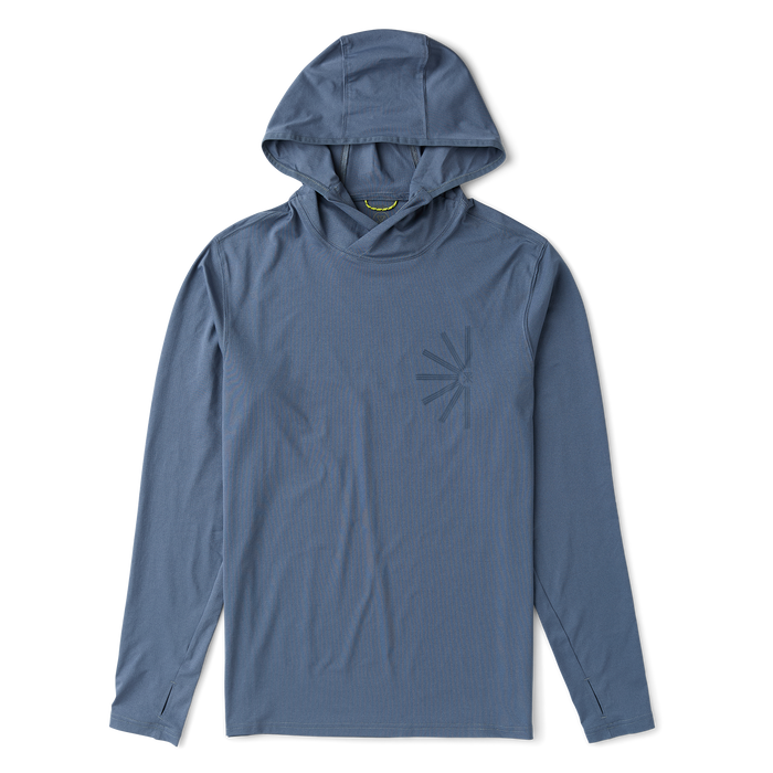 Hooded long-sleeve active shirt by Roark, perfect for outdoor adventures and travel