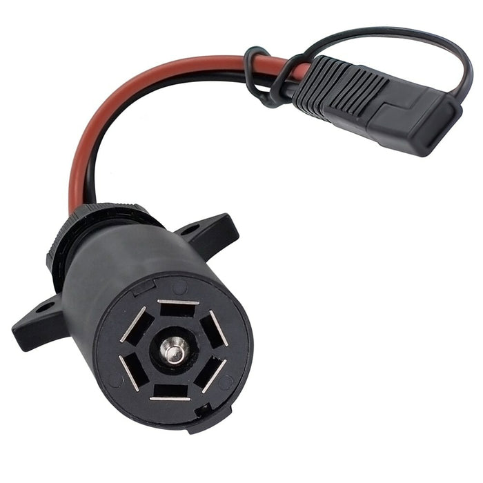 Black ViAir 7-Way Blade Connector with Red Wire - Socket View | United RV Parts
