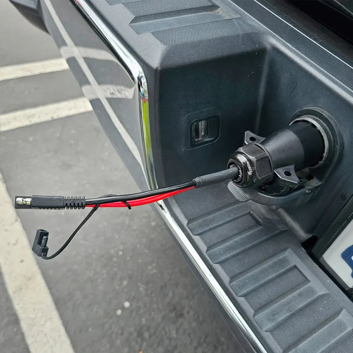 ViAir 7-Way Adapter Installed in Vehicle Bumper - Installation View | United RV Parts