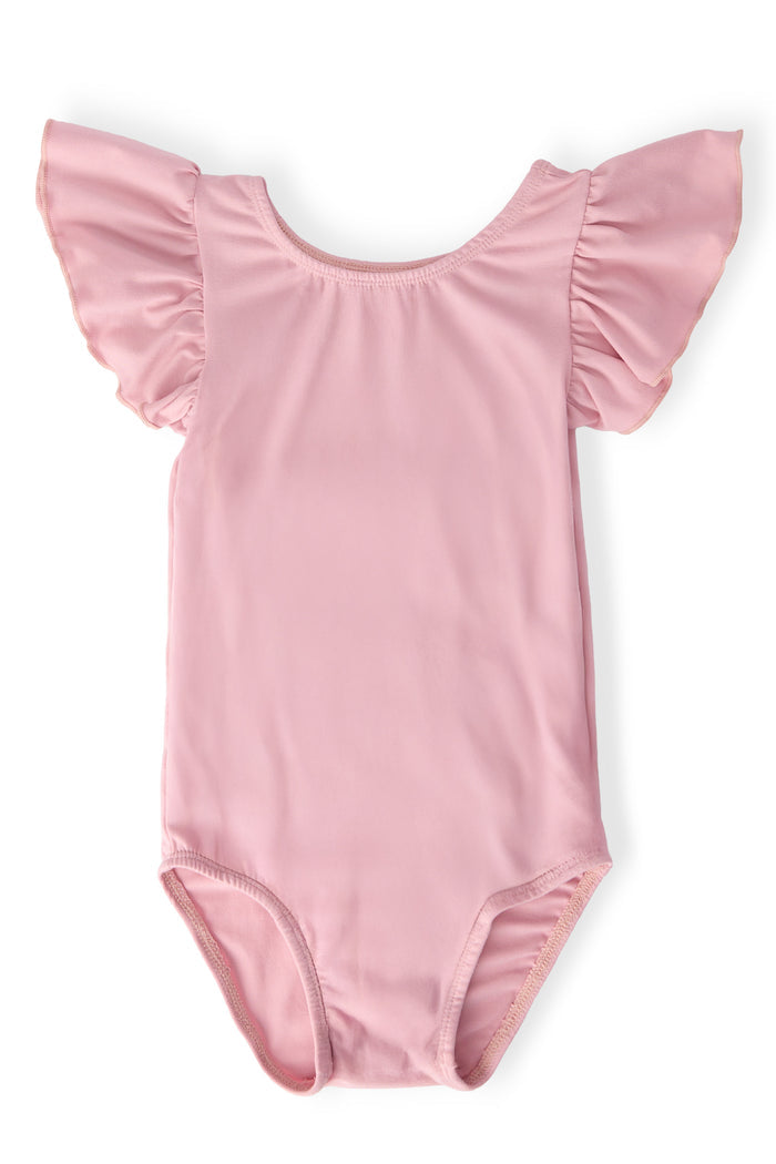 Vintage Pink S/S Flutter Sleeve Leotard-Mila & Rose ®