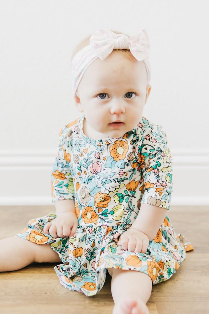 Vintage Vibes 3/4 Sleeve Twirl Bodysuit-Mila & Rose ®