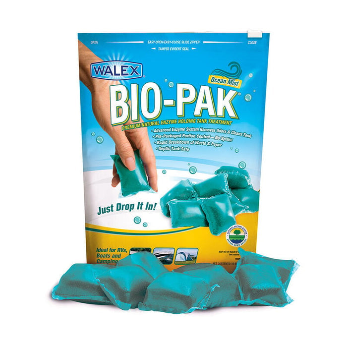 Walex Bio-Pak Ocean Mist RV Toilet Freshener 10-Pack with Individual Packets | United RV Parts