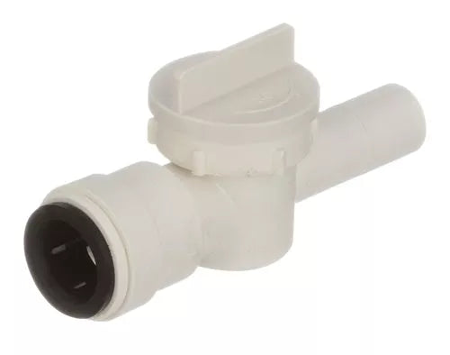 White Plastic AquaLock 1/2 CTS Stackable Valve - Angled View | United RV Parts