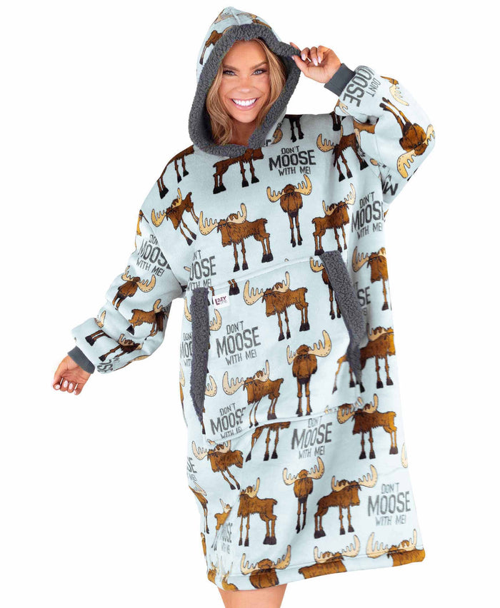 Wearable Blanket – Don't Moose With Me Blanket Hoodie