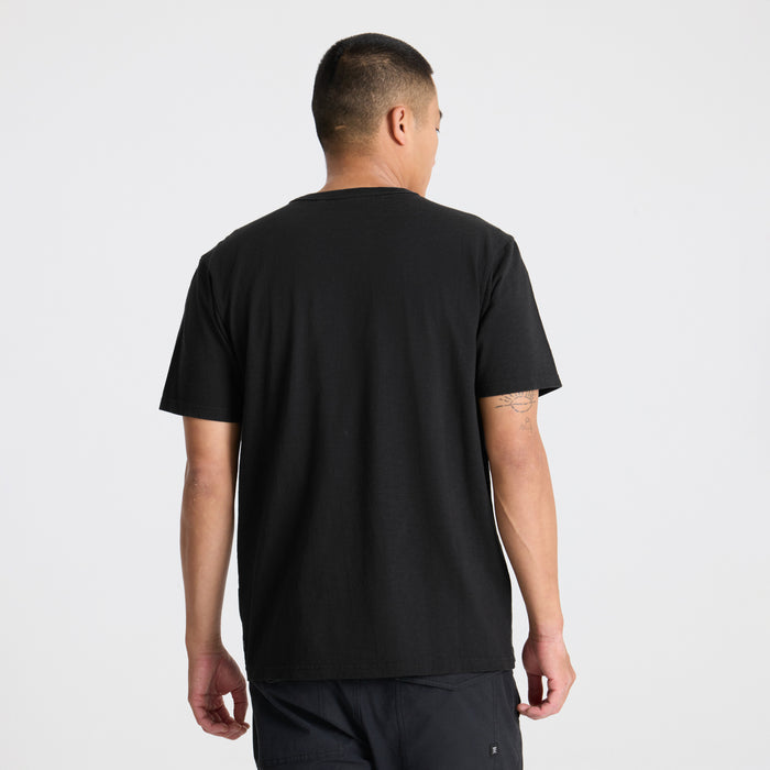 Active black shirt designed for adventure and travel by Roark, perfect for outdoor activities.