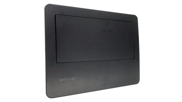 Black WFCO AC Distribution Center - Closed Front View 50 Amp Panel | United RV Parts