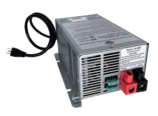 Grey WFCO WF-9845-AD Power Converter Charger - Left Side View | United RV Parts