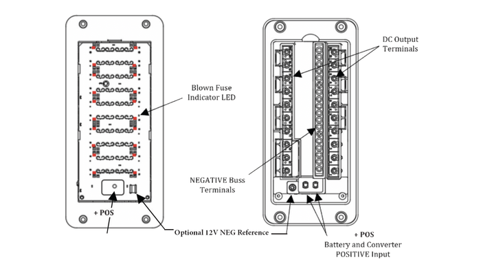 WFCO WF-7910 Distribution Panel Wiring Diagram Schematic | United RV Parts