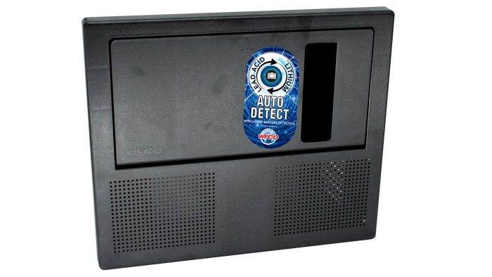 Black WFCO Auto-Detect Power Center - Front View with LED Display | United RV Parts