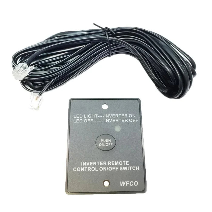 WFCO WF-5100-FM Gray RV Inverter Remote On/Off Switch with Cable - Front View | United RV Parts