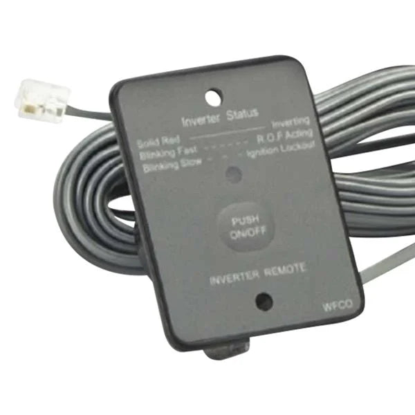WFCO WF-5100-FM RV Inverter Remote Switch LED Status Panel with RJ Cable - Angle View | United RV Parts