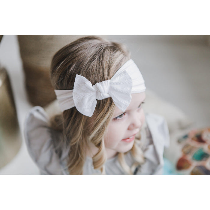 White Cable Knit Nylon Headwrap-Mila & Rose ®
