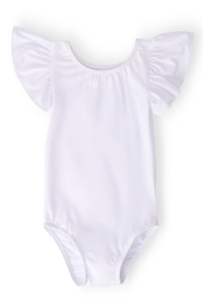 White S/S Flutter Sleeve Leotard-Mila & Rose ®