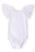 White S/S Flutter Sleeve Leotard-Mila & Rose ®