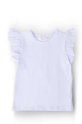 White S/S Ruffle Tee-Mila & Rose ®
