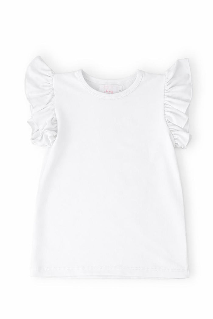 White S/S Ruffle Tee-Mila & Rose ®