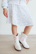 White Velvet Sequin Twirl Skort-Mila & Rose ®