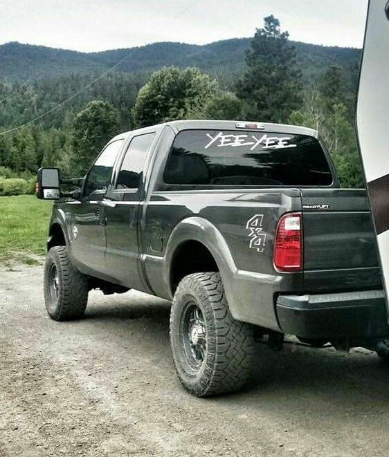 White Yee Yee windshield decal (36")