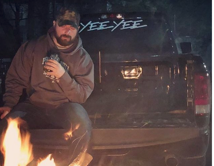 White Yee Yee windshield decal (36")