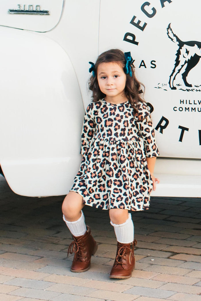Wild One 3/4 Sleeve Pocket Twirl Dress-Mila & Rose ®