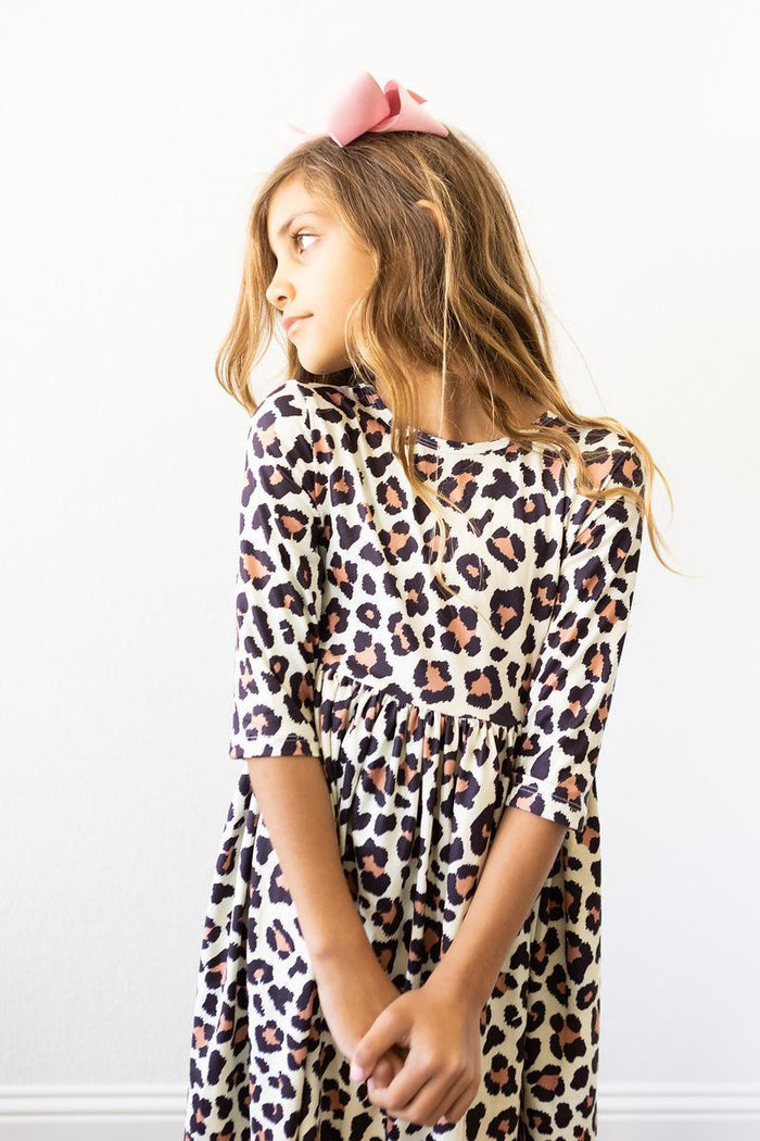 Wild One 3/4 Sleeve Pocket Twirl Dress-Mila & Rose ®