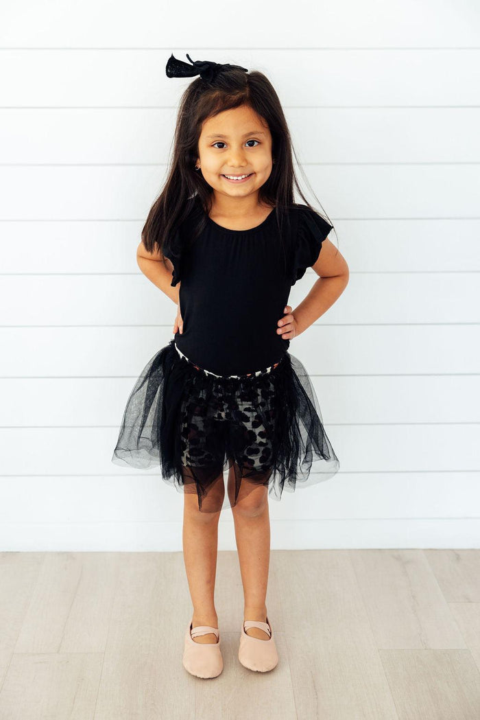 Black S/S Flutter Sleeve Leotard-Mila & Rose ®