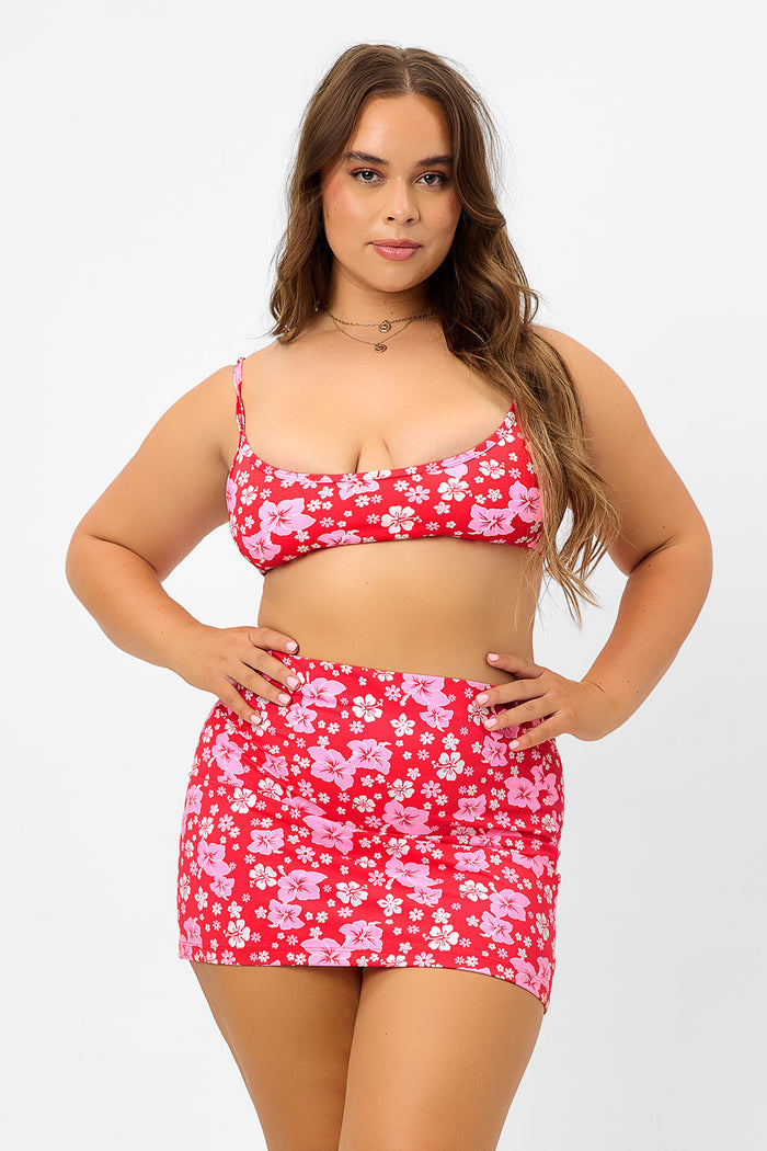 Windward Coconut Girl Floral Skirt Extended