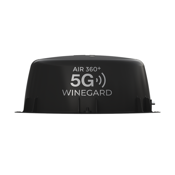 Black Winegard Air 360+ 5G Multi-Directional RV Antenna - Side View | United RV Parts