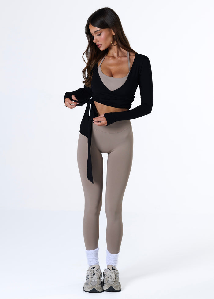 WRAP LONG SLEEVE - BLACK