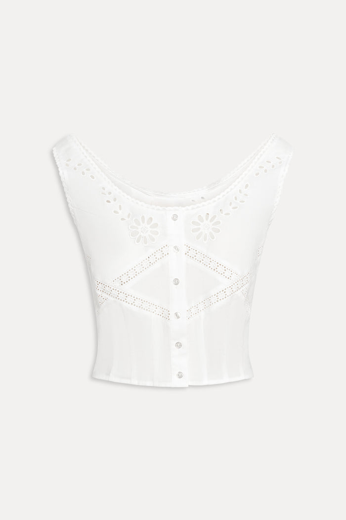 x Devon Lee Carlson Ever Cotton Sleeveless Blouse - Fluff
