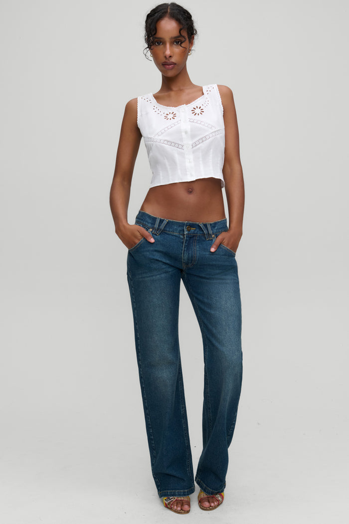 x Devon Lee Carlson Ever Cotton Sleeveless Blouse - Fluff