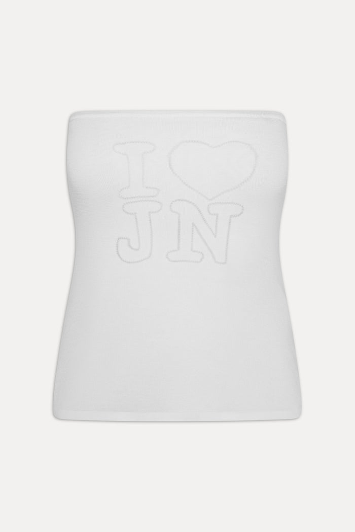x JENNIE Margot Knit Tube Top - Optic White