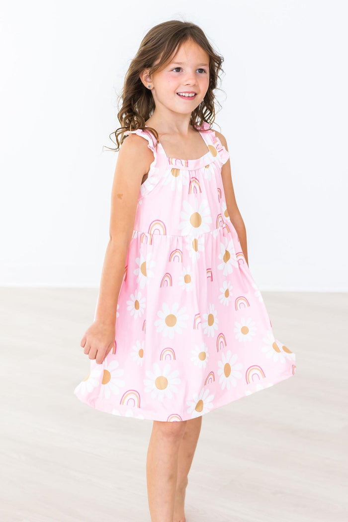 (V) You are My Sunshine Ruffle Cross Back Dress-Mila & Rose ®