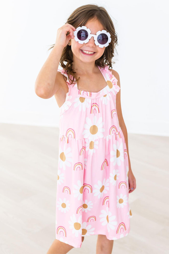(V) You are My Sunshine Ruffle Cross Back Dress-Mila & Rose ®